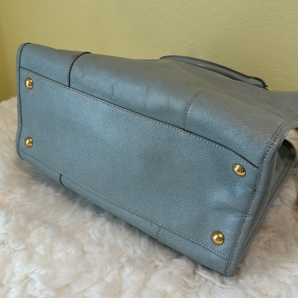 💯Authentic Prada Light Blue Safiano Leather Tote Bag🍀 - Picture 8 of 16